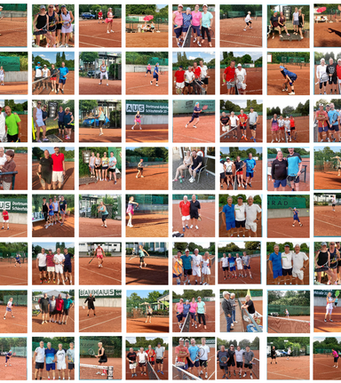 Bildercollage mit Tennisszenen